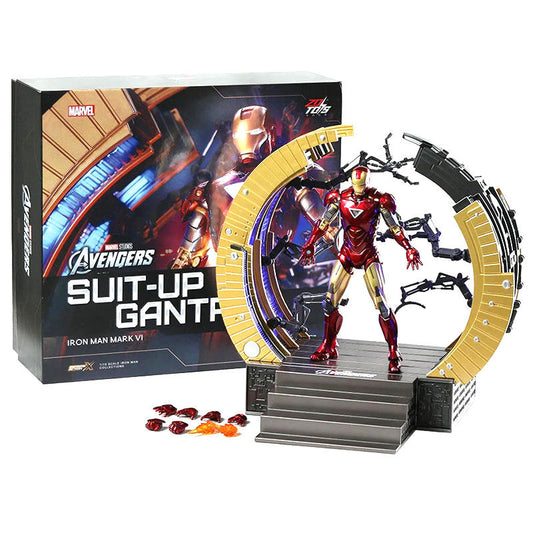 Iron Man Original Marvel 10th Anniversary - IRON MAN MK 6 WITH SUIT-UP GANTRY 1/10 Action Figures