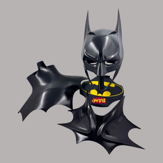 Batman 2023 Cowl Michael Keaton Mask with Neck and Stand