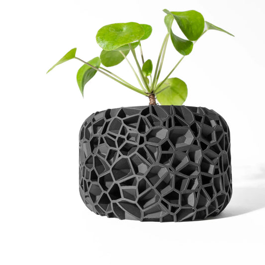 Black Crystal Web Planter 3D-Printed