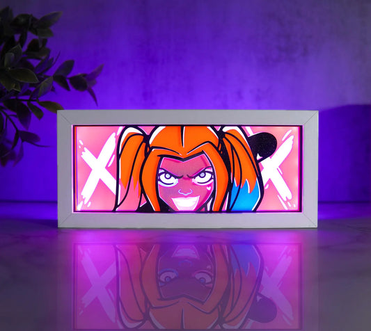 Harley Quinn - LED Night Light Box | Color Changing | USB Plug + Remote