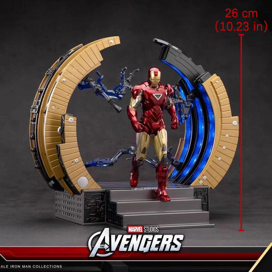 Iron Man Original Marvel 10th Anniversary - IRON MAN MK 6 WITH SUIT-UP GANTRY 1/10 Action Figures