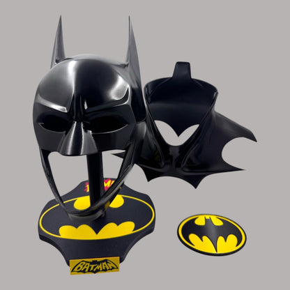 Batman 2023 Cowl Michael Keaton Mask with Neck and Stand