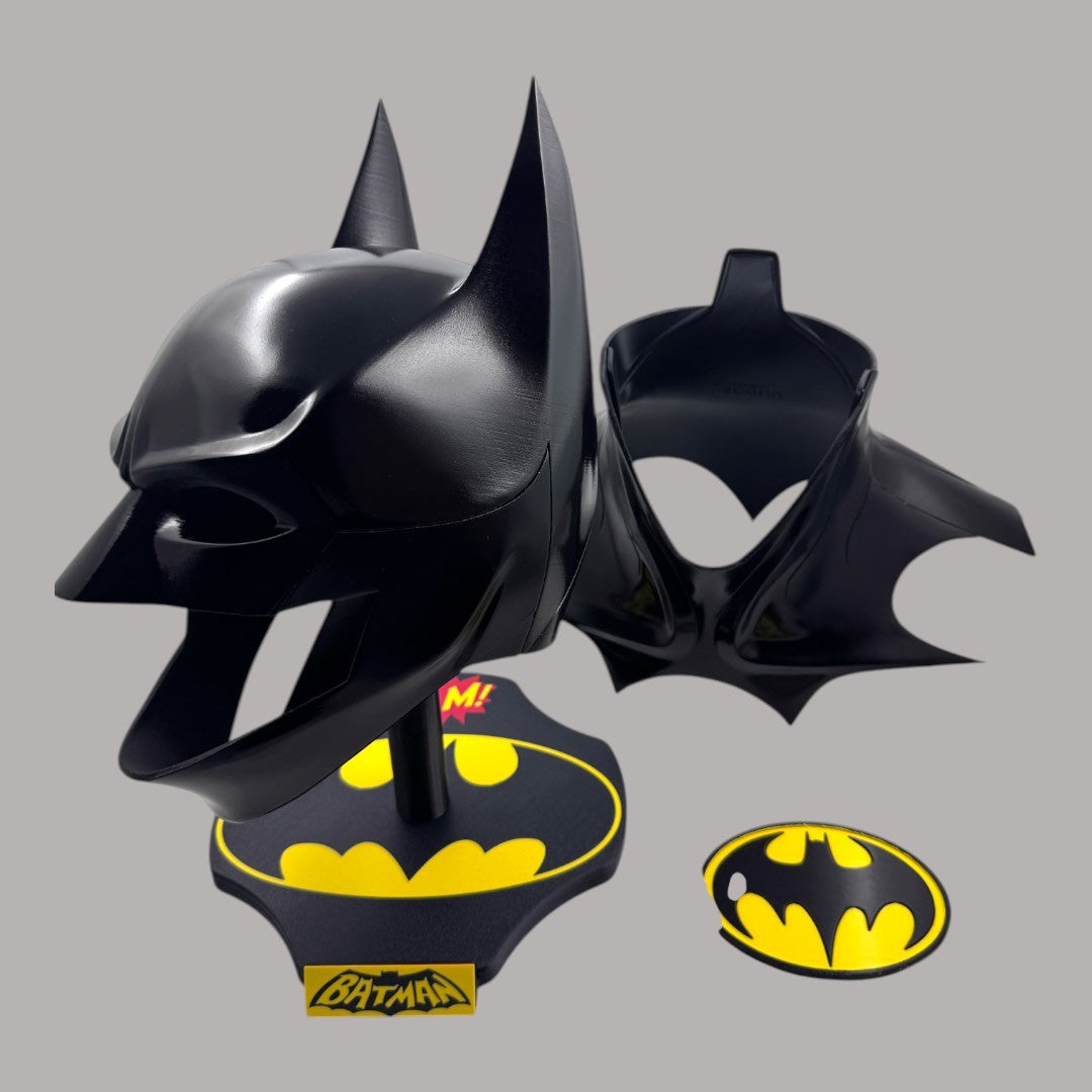 Batman 2023 Cowl Michael Keaton Mask with Neck and Stand