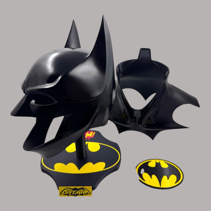 Batman 2023 Cowl Michael Keaton Mask with Neck and Stand