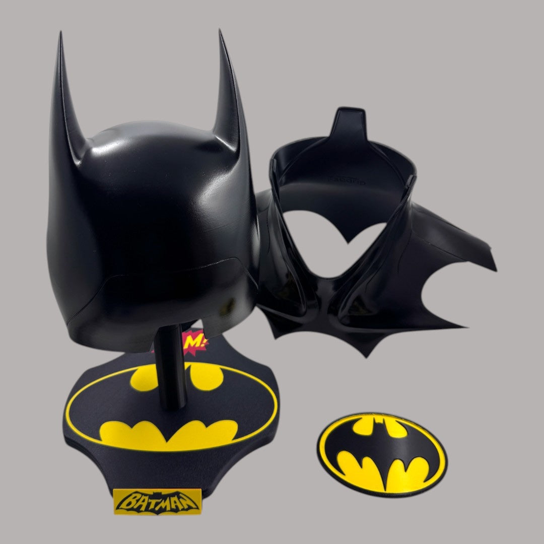 Batman 2023 Cowl Michael Keaton Mask with Neck and Stand