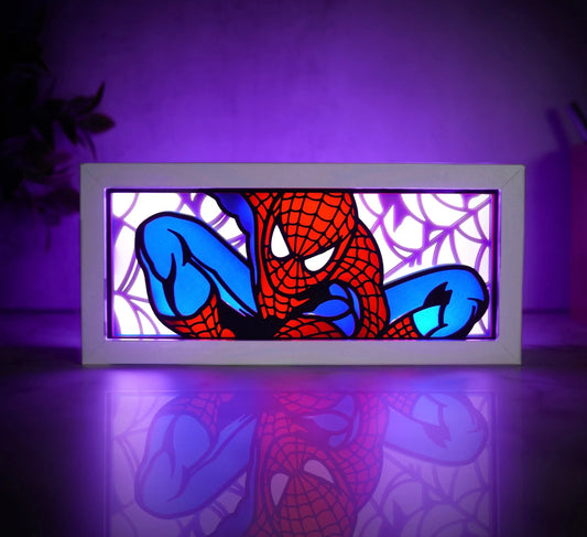 Spider Man - LED Night Light Box | Color Changing | USB Plug + Remote