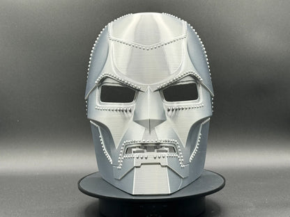 Dr. Doom Helmet – 3D Printed Armor Edition (Silver Finish)