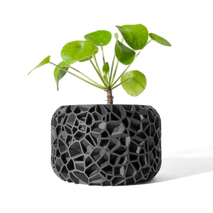 Black Crystal Web Planter 3D-Printed
