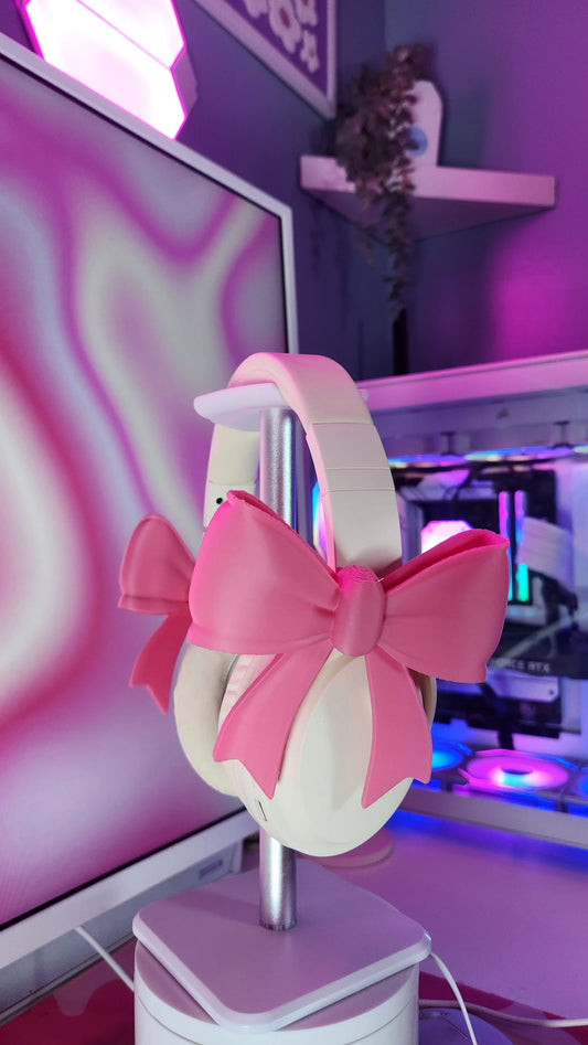 Cute Bow Headphone Accessory – Kawaii Gaming Setup