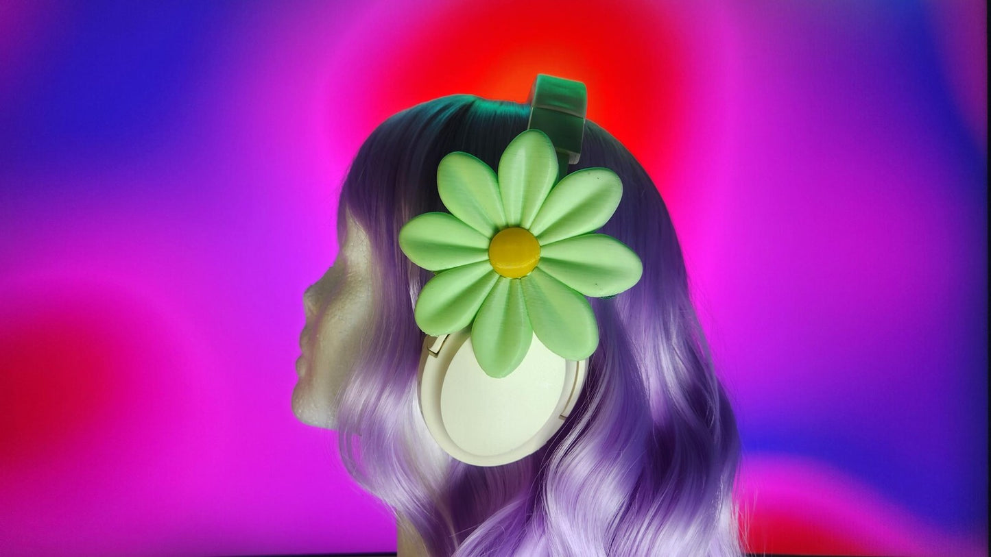 Daisy Flower Headphone Accessory – Cute & Aesthetic Gaming Decor