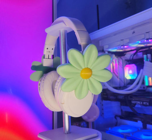 Daisy Flower Headphone Accessory – Cute & Aesthetic Gaming Decor