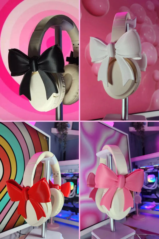 Cute Bow Headphone Accessory – Kawaii Gaming Setup