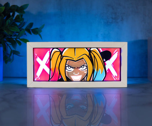 Harley Quinn - LED Night Light Box | Color Changing | USB Plug + Remote